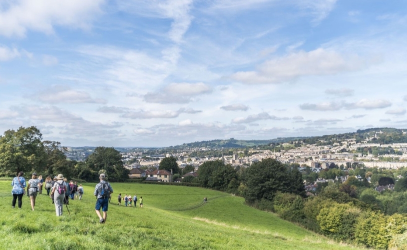 Bathscape group walking above Bath